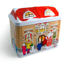 China Caixas redondas da lata do presente do Natal, caixa da lata do metal para doces/chocolate/cookies fornecedor